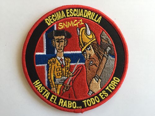 Embroidered patch with velcro 10ª Escuadrilla . Hasta el rabo todo es toro…