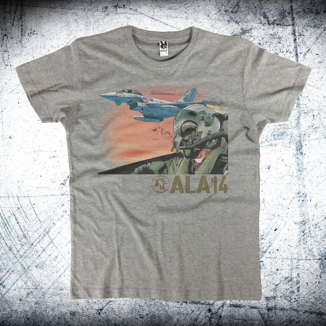 Camiseta Ala 14 casco piloto color gris vigore - Eurofighter Typhoon Escuadrones