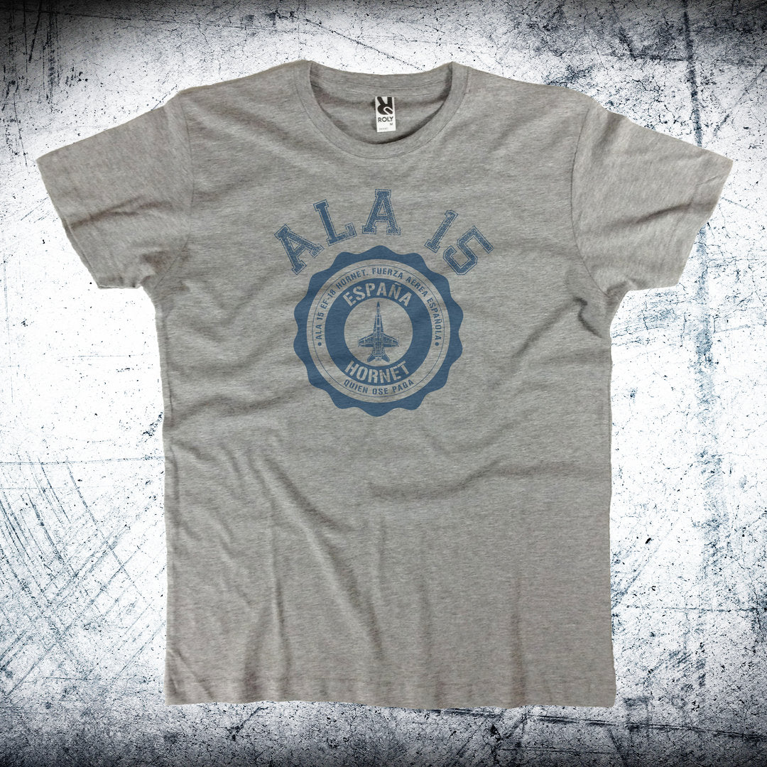 Camiseta Ala 15 Medallón Azul color gris vigore - F-18 Hornet Escuadrones