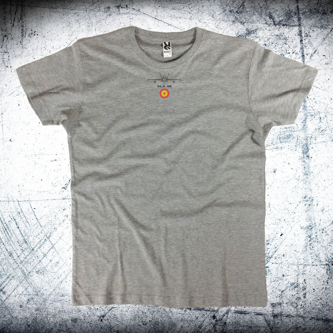 Camiseta Ala 46 Escarapela y Avión color gris vigore - Insignia aviación militar española