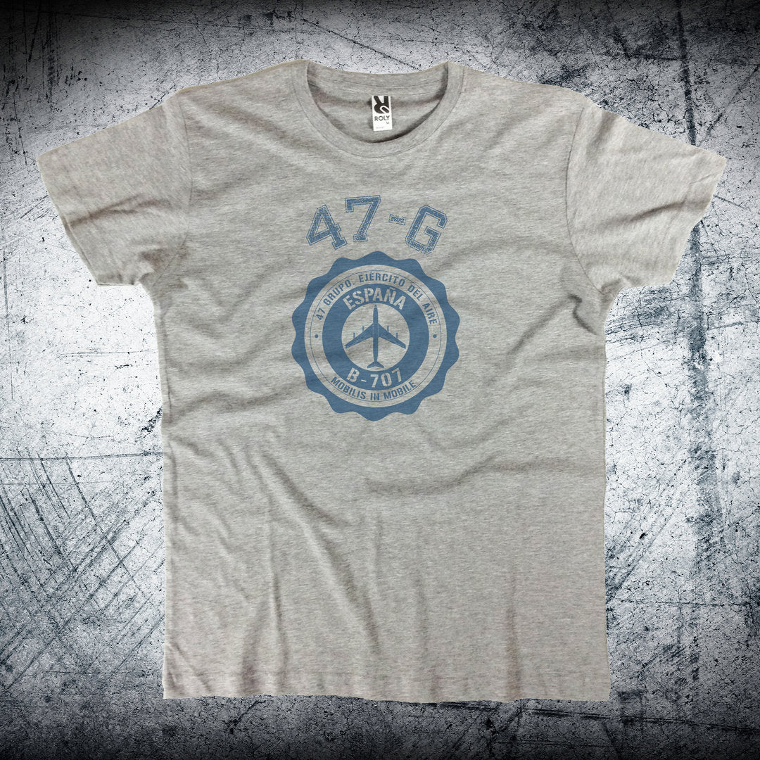 Camiseta 47 Grupo Medallón B-707 en color gris vigore - Boeing 707 Ejército del Aire