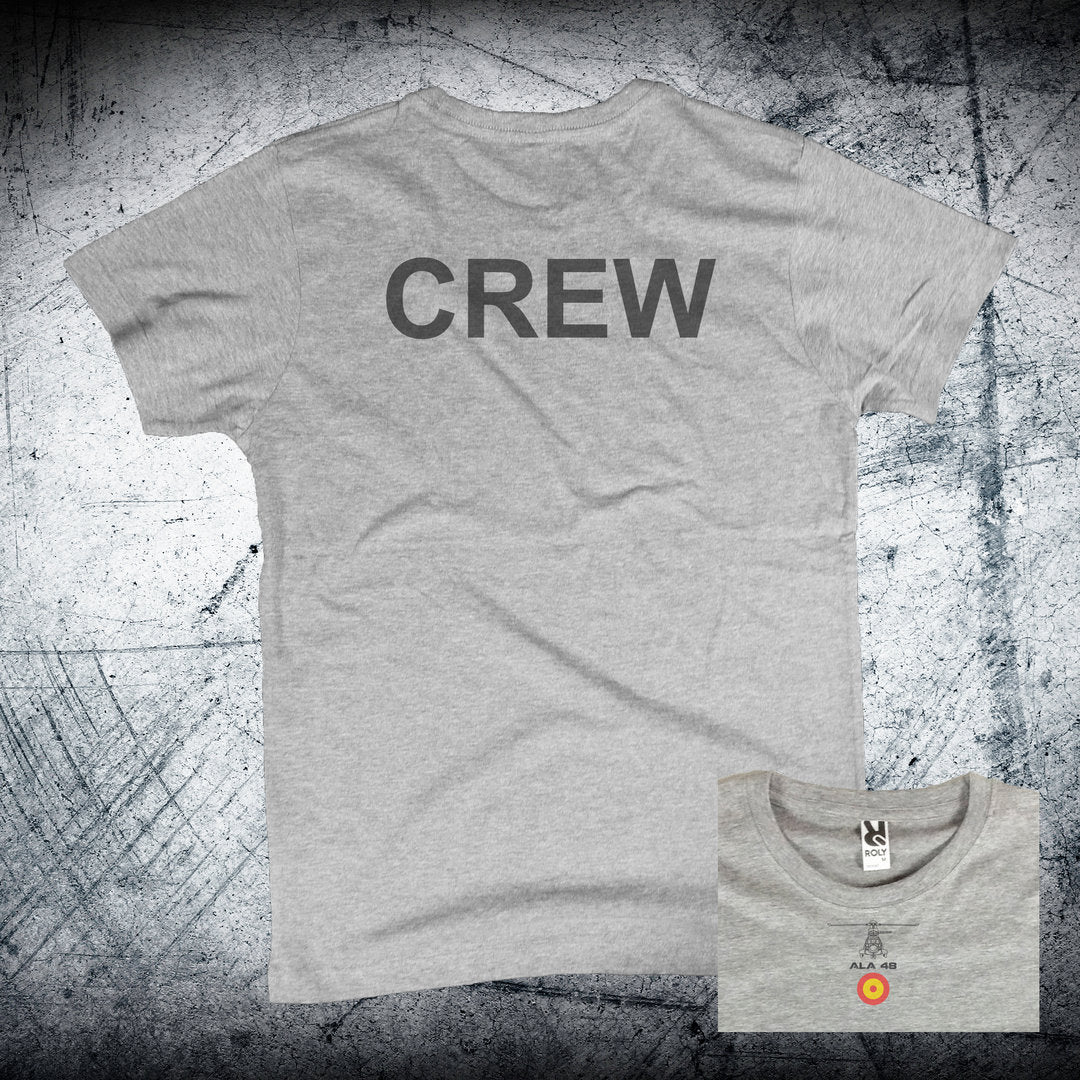 Camiseta Ala 48 HELISAF gris vigore crew trasera - Aviación militar España