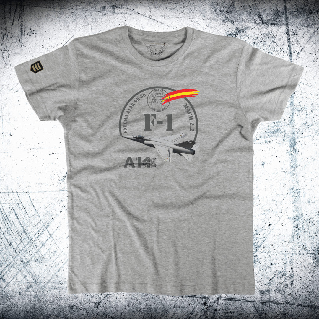 Camiseta Mirage F-1 Ala 14 gris vigore - Ala 14 Albacete Ejército del Aire