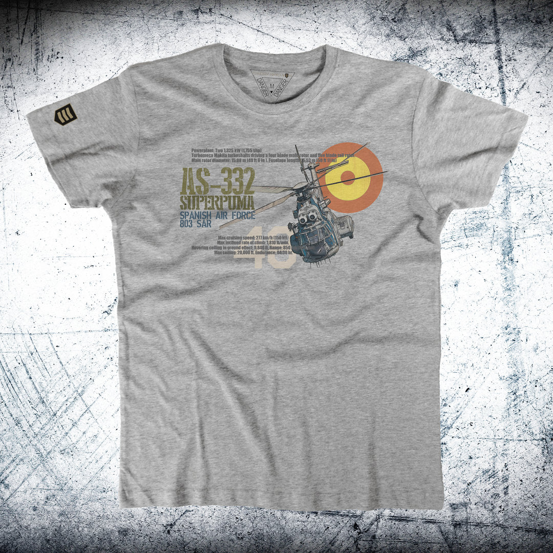 Camiseta Ala 48 SAR Super Puma Performance - Color Gris Vigore - Aviación Militar España