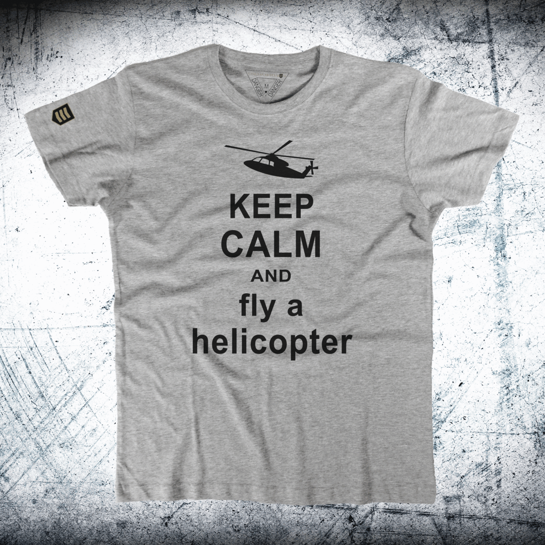 Camiseta KEEP CALM AND FLY AND HELICOPTER