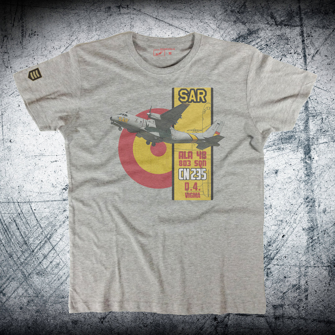 Camiseta Ala 48 Bloque CN-235 color gris vigore - Avión transporte CASA CN-235 Ejército del Aire