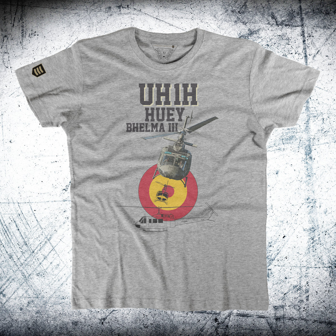 Camiseta HUEY BHELMA III Escarapela color gris vigore - Helicóptero Huey FAMET Ejército de Tierra