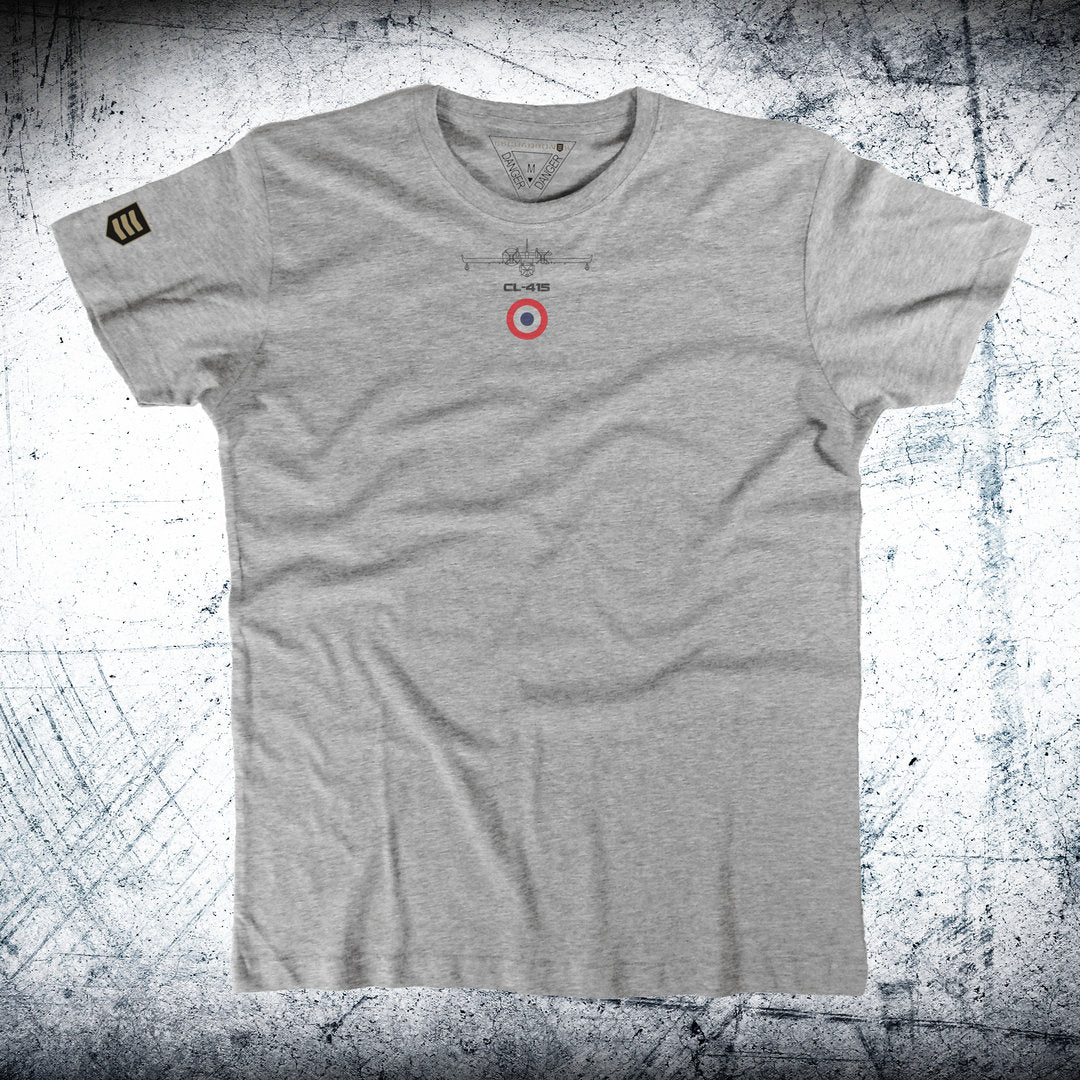 Camiseta CL-415 Sécurité Civile vigoré - Escarapela y avión en cuello algodón premium