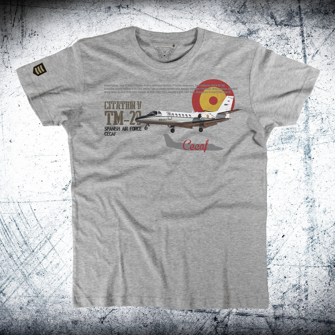 Camiseta Citation V TM-20 CECAF color gris vigore - Avión entrenamiento Ejército del Aire España