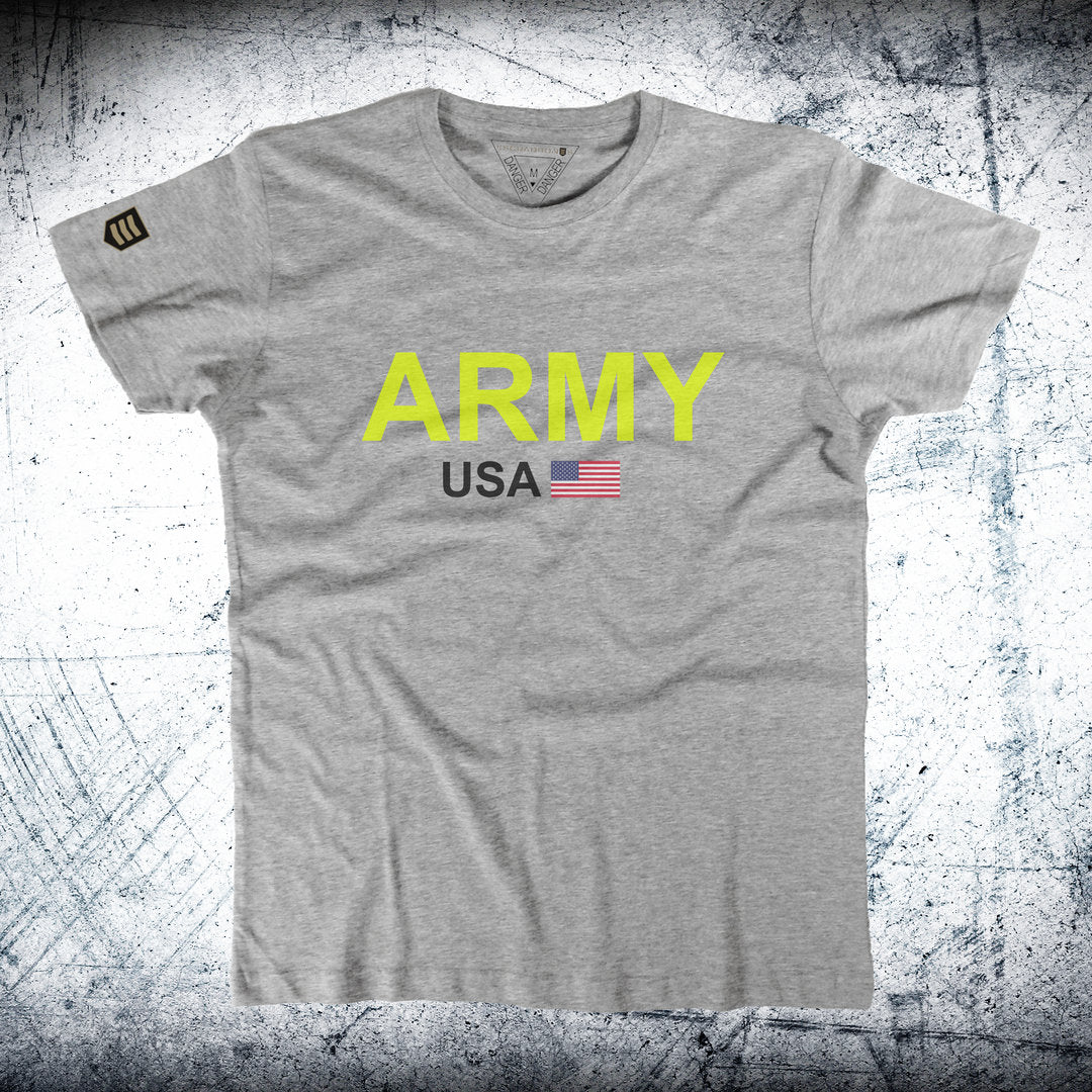 Camiseta U.S. Army Bandera USA - Color gris vista frontal
