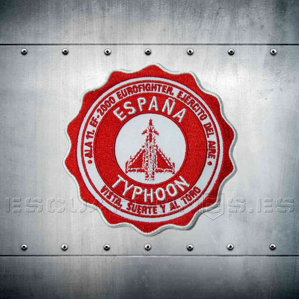 Parche bordado Ala 11 TYPHOON rojo 9cm sin velcro - Distintivo Eurofighter Typhoon