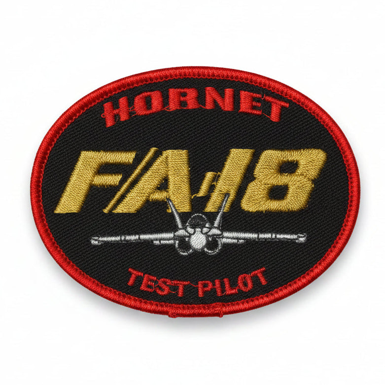 Parche bordado F-18 HORNET Test Pilot - Distintivo exclusivo piloto de pruebas Ejército del Aire español