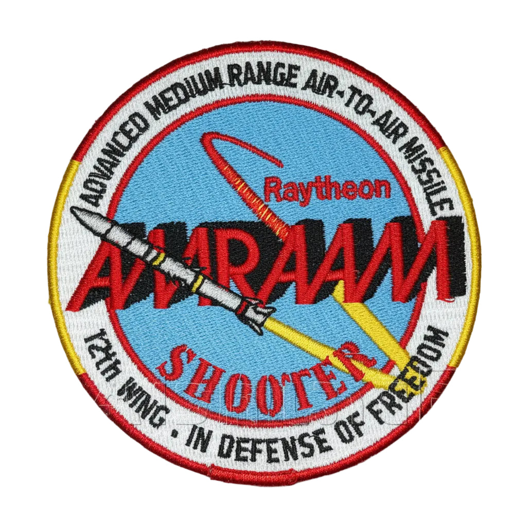 Parche bordado AMRAAM SHOOTER Ala 12 Torrejón 9cm - Distintivo AIM-120 misil aire-aire F-18 Hornet Ejército del Aire