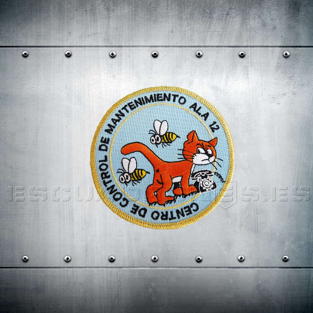 Parche bordado Centro de Control de Mantenimiento CCM Ala 12 Torrejón 9cm - Emblema F-18 Hornet Ejército del Aire