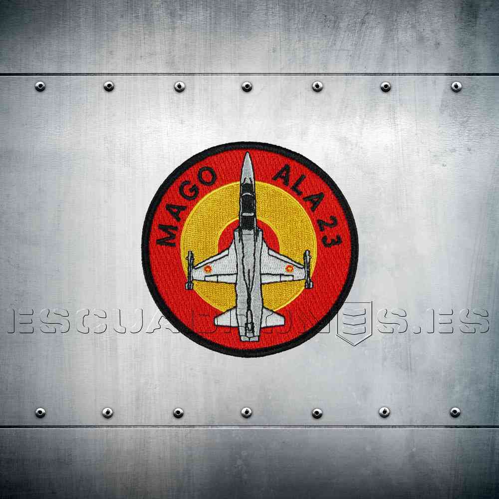 Parche bordado Mago Ala 23 con F-5 - Insignia oficial símbolo icónico caza Freedom Fighter Talavera la Real