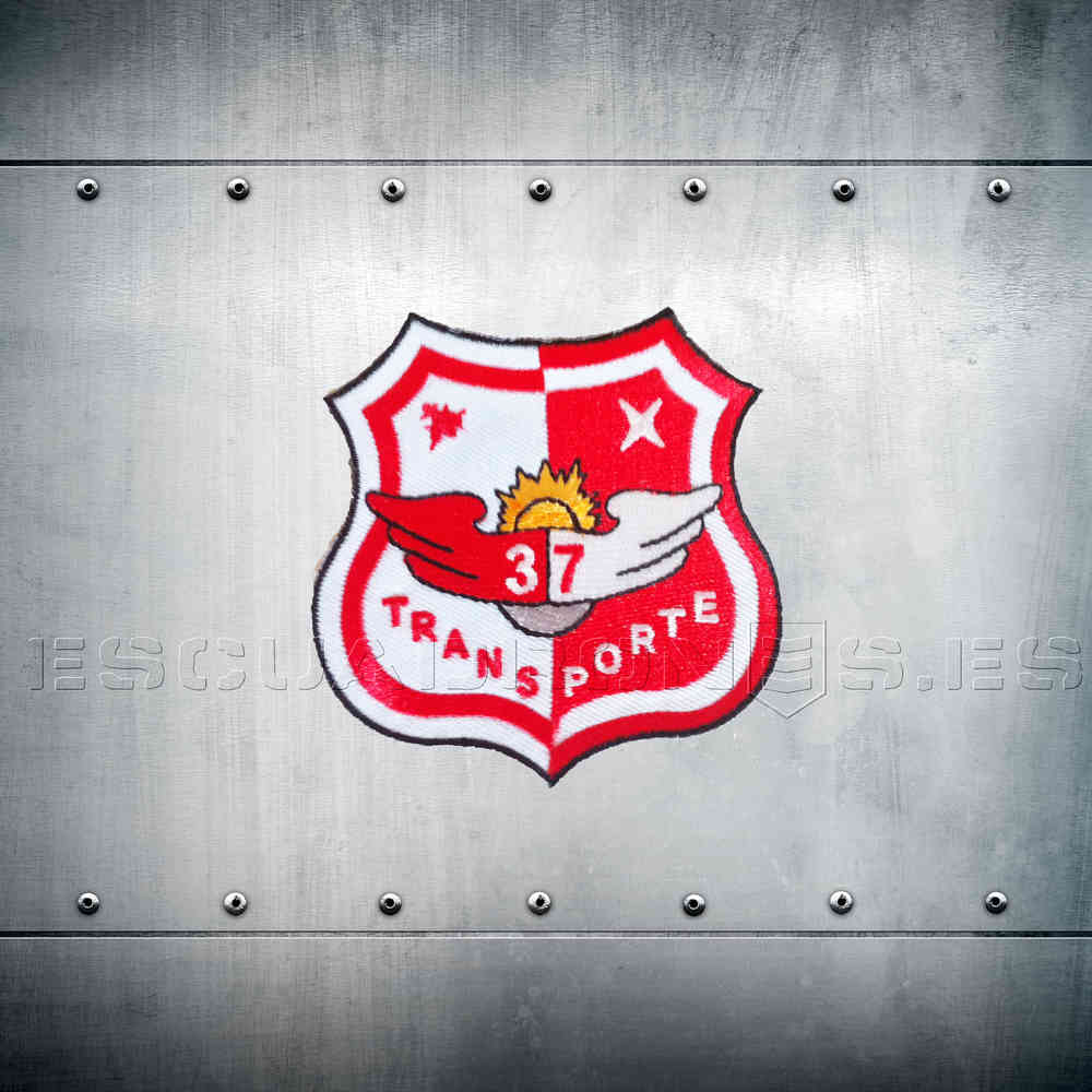 Parche bordado Ala 37 Transporte rojo con velcro - Insignia oficial unidad enseñanza vuelo Base Aérea Villanubla Valladolid