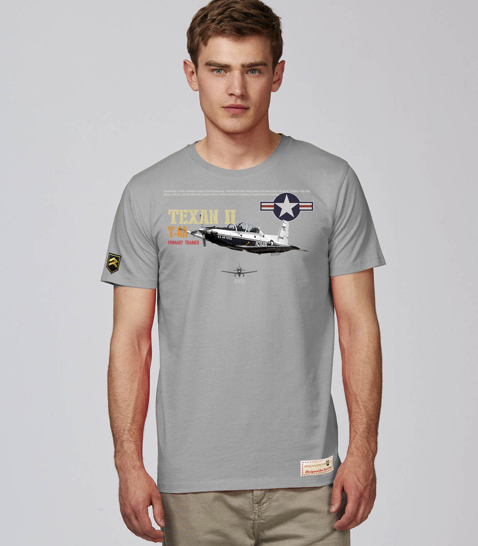 Camiseta T-6 Texan II USAF Premium gris - Avión entrenamiento turbohélice