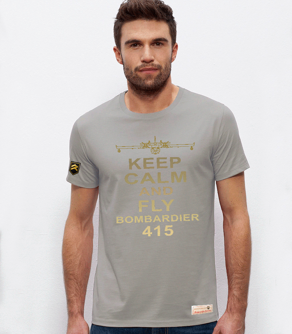 Camiseta PREMIUM Keep Calm CL-415 gris - Para defensores de nuestros bosques algodón orgánico OCS