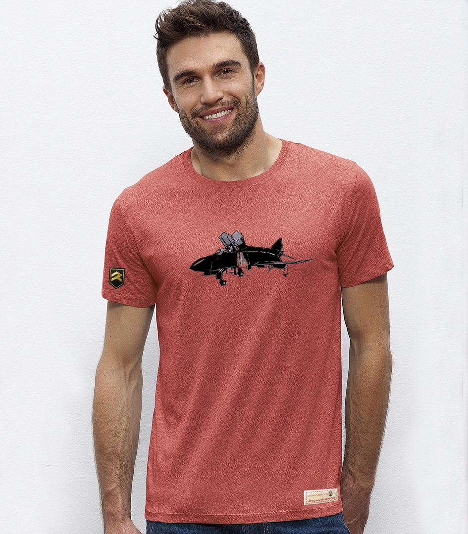 Camiseta premium Phantom rojo jaspeado - Diseño F-4 Phantom II Colección COLO