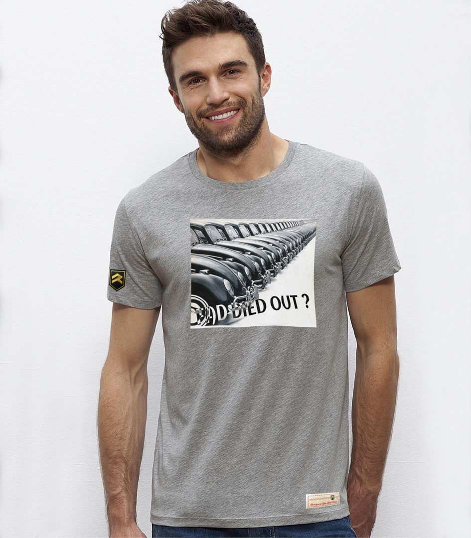 Camiseta Fad died out? color gris jaspeado - Diseño con actitud algodón orgánico OCS