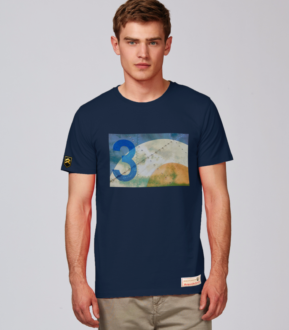Camiseta militar premium Rusty RAF Number 3 en color navy blue - diseño vintage RAF algodón orgánico OCS