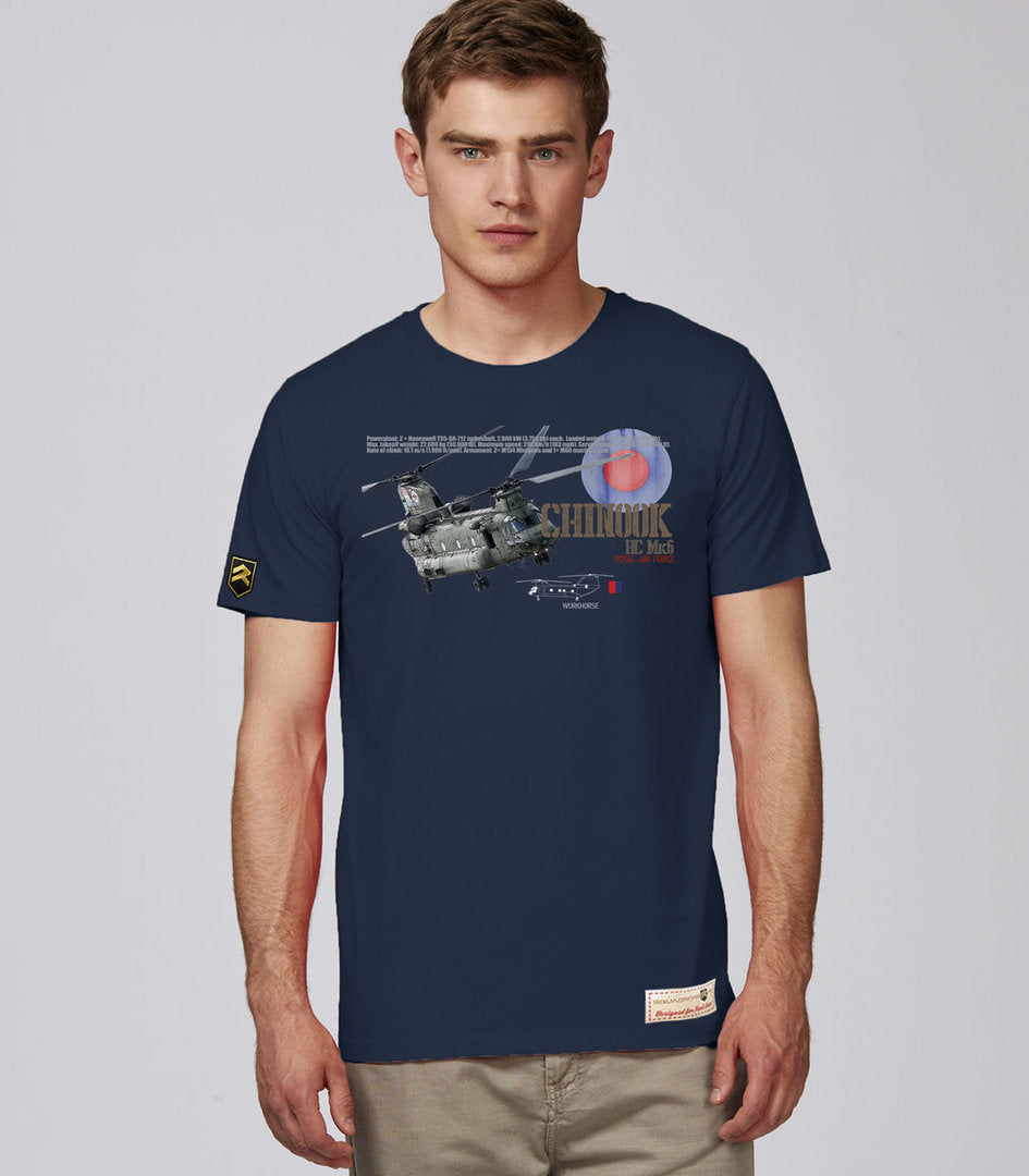 Camiseta Chinook HC Mk6 RAF Premium - Color Navy Blue