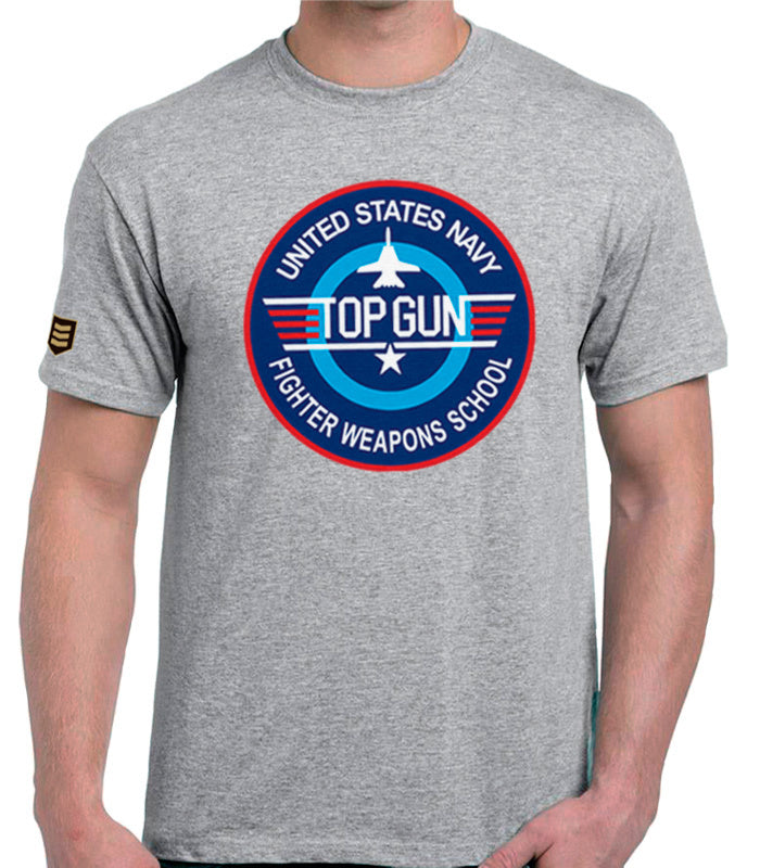 Camiseta Helicopter logo Top Gun Navy School color gris vigore - Aviación naval Top Gun Escuadrones