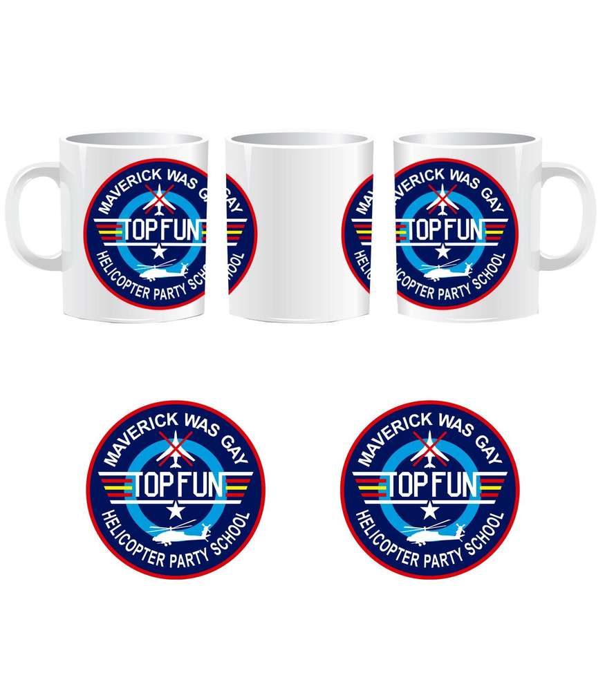 Taza Helicopter logo Top Fun
