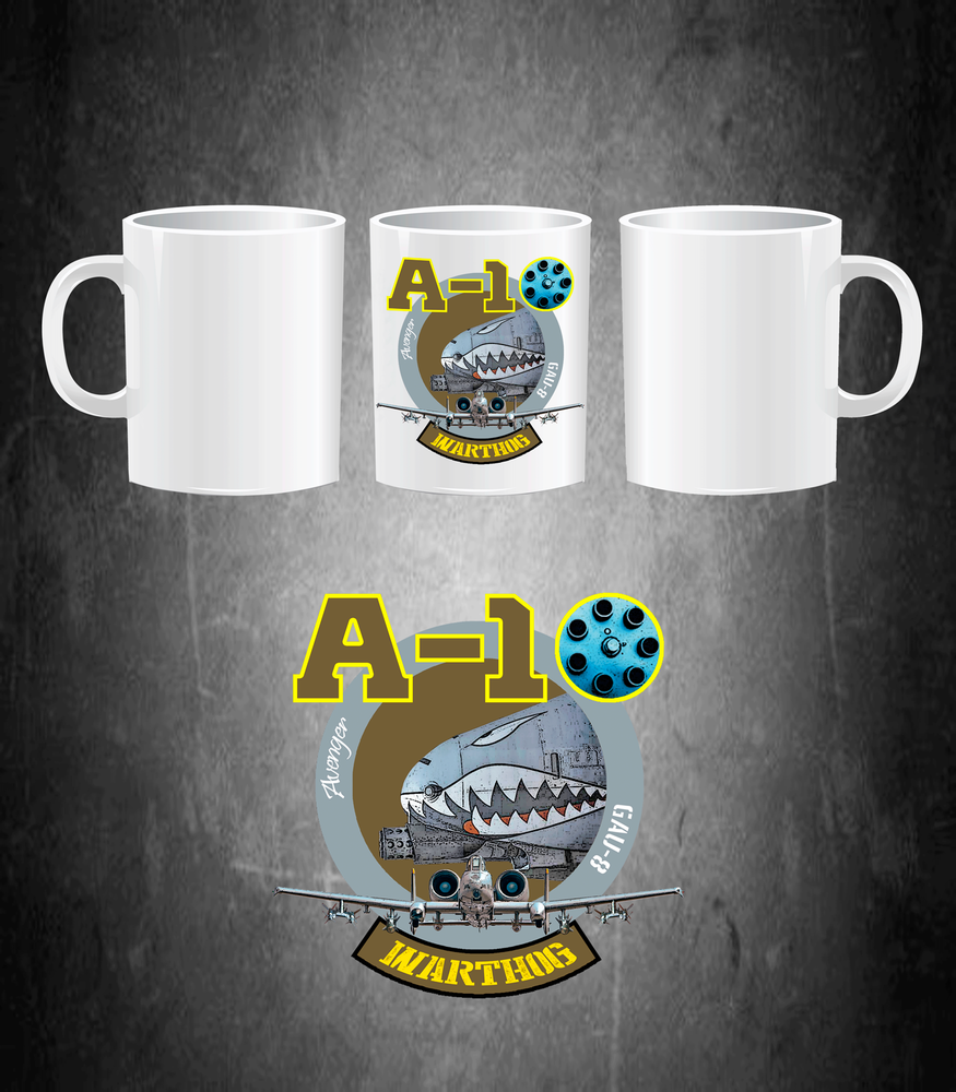 Taza cerámica A-10 Warthog Thunderbolt II USAF logo ataque terrestre 330ml