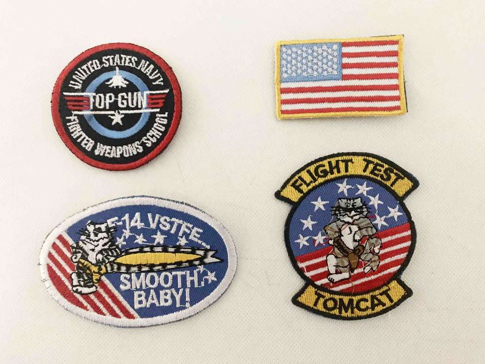 Set de 4 parches bordados TOP GUN Kids - Navy Strike Fighter Tactics Instructor Program para niños