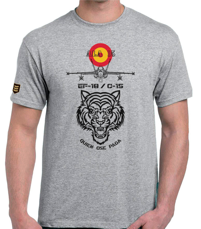 Camiseta militar Ala 15 Tigre EF-18 Hornet heritage - Color gris
