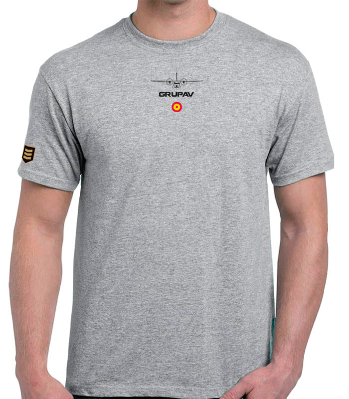 Camiseta militar CN235 GRUPAV Guardia Civil color gris vigore - 100% algodón 200g regalo GRUPAV
