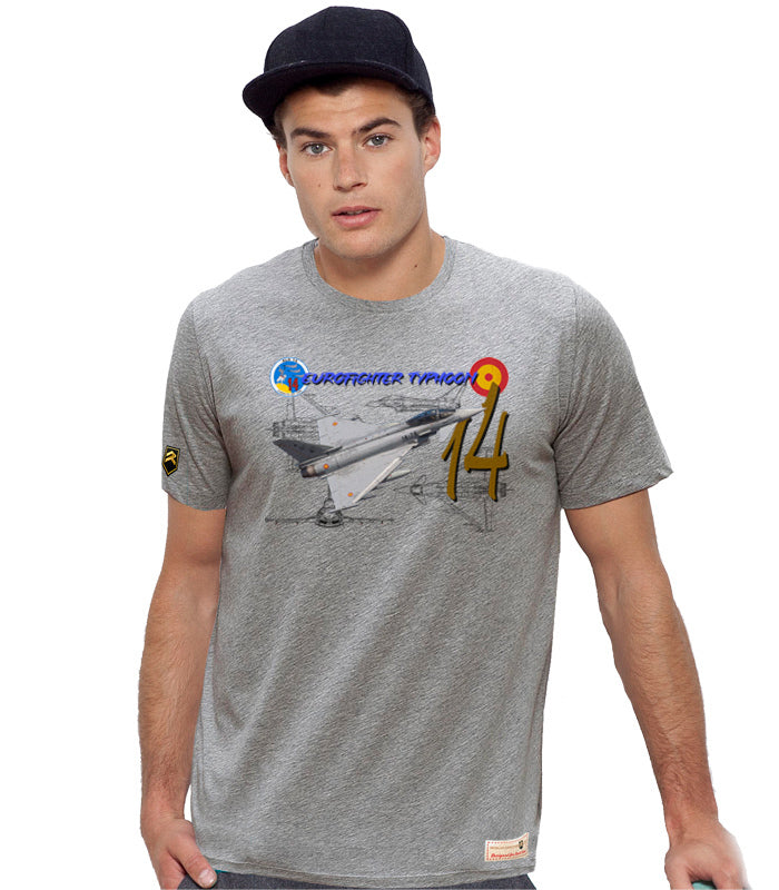 Camiseta Eurofighter Typhoon Ala 14 Ejército del Aire gris jaspeado - Aviación de combate