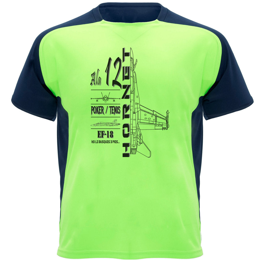 Guia tallas camiseta tecnica verde fluor Ala 12 medidas S M L XL XXL adulto nino deportiva