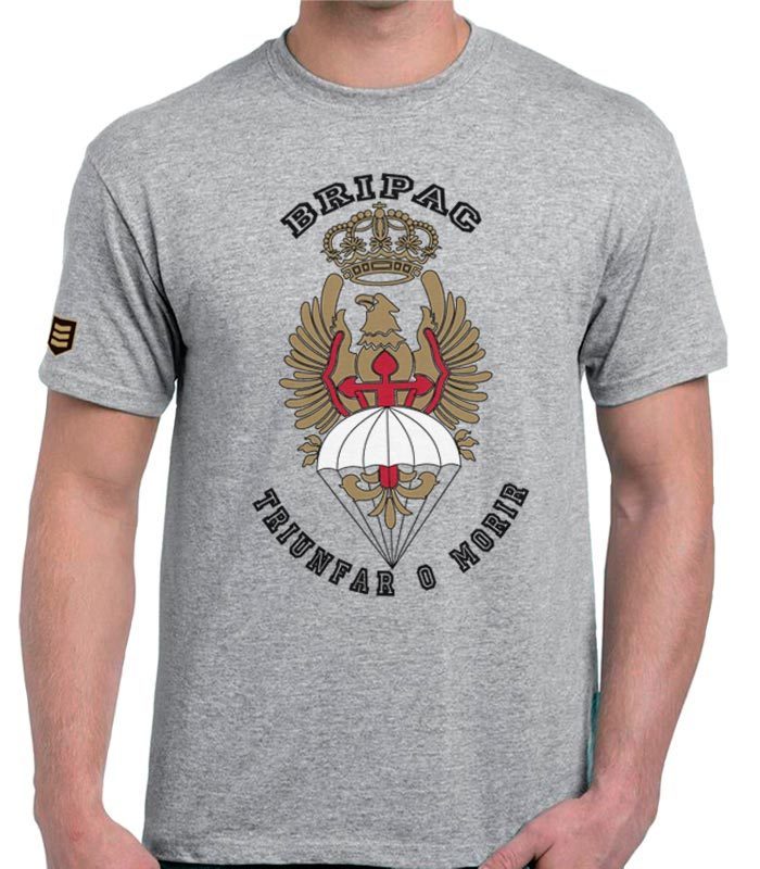 Camiseta BRIPAC Triunfar o Morir color gris vigore - Fuerzas élite españolas Escuadrones