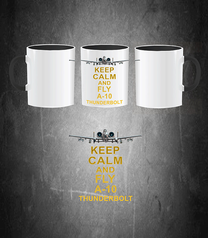 Taza cerámica Keep Calm and Fly A-10 Thunderbolt Warthog - Aviación militar 330ml
