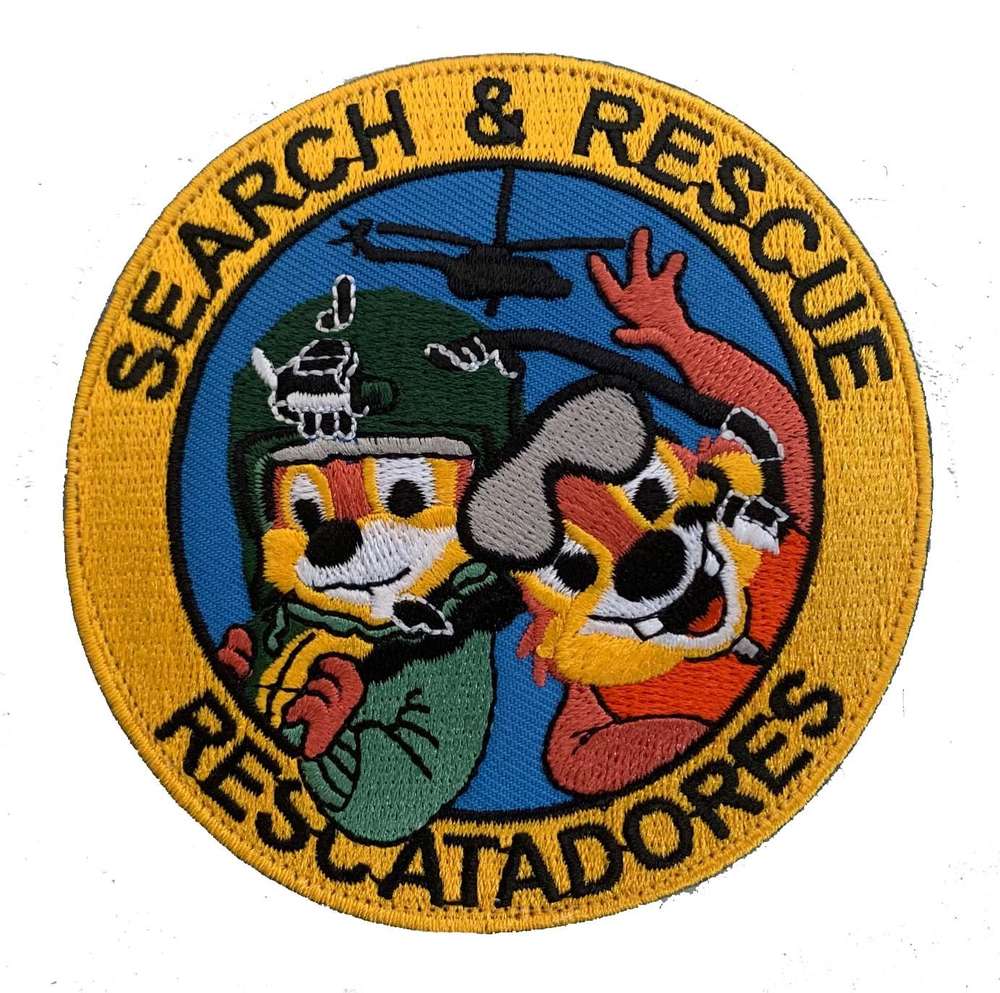 Parche bordado Rescatadores Superpuma ALA 49 Mallorca 9cm con velcro. 100% bordado profesional. SAR Search and Rescue. Auténtico militar
