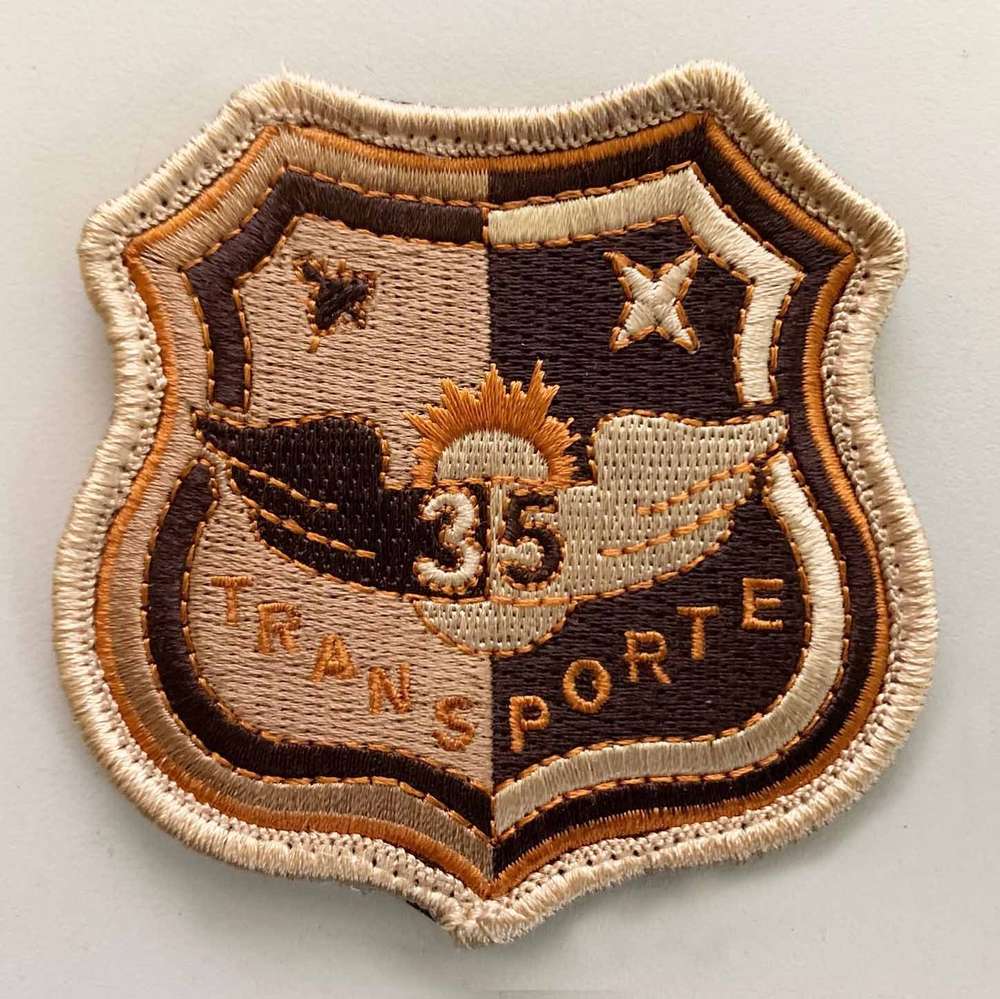 Parche bordado árido escudo Ala 35 de 7,5x7,5cm con velcro - Base Aérea de Getafe Ejército del Aire