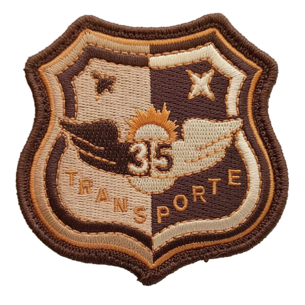 Parche bordado árido escudo Ala 35 de 7,5x7,5cm con velcro - Base Aérea de Getafe Ejército del Aire