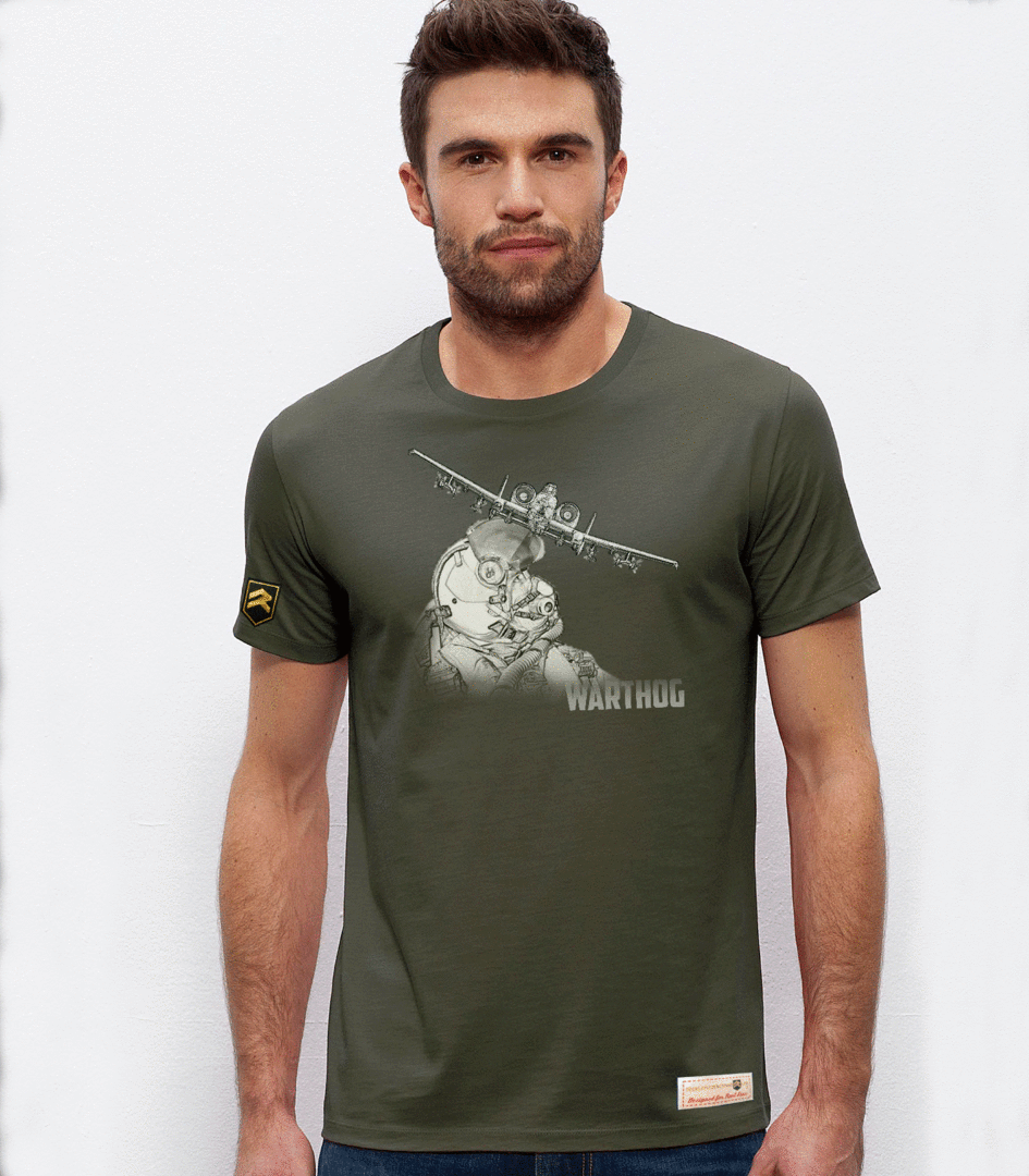 Camiseta PREMIUM Warthog Helmet A-10 Thunderbolt II - Color Caqui
