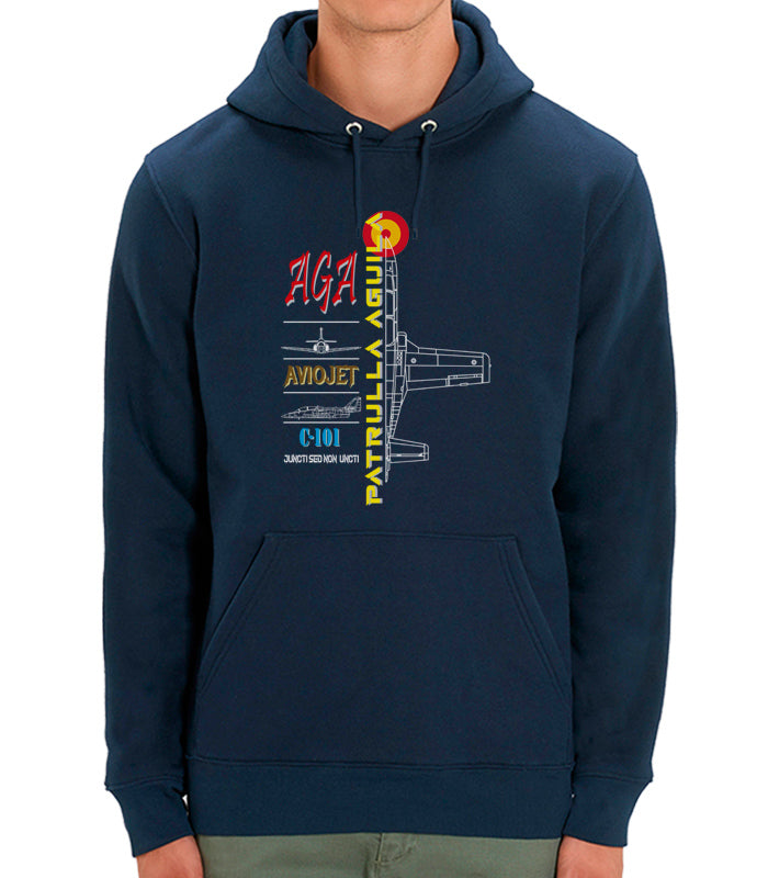 Sudadera AGA C-101 Patrulla Águila Aviojet Profile azul marino Academia General del Aire patrulla acrobática