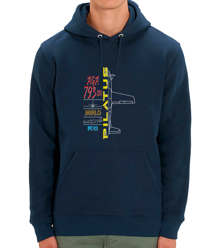 Sudadera AGA PC-21 Pilatus Mirlo Profile azul marino Academia General del Aire entrenamiento avanzado