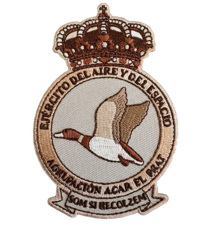 Parche bordado ACAR El Prat versión árida con velcro trasero, 9x6 cm