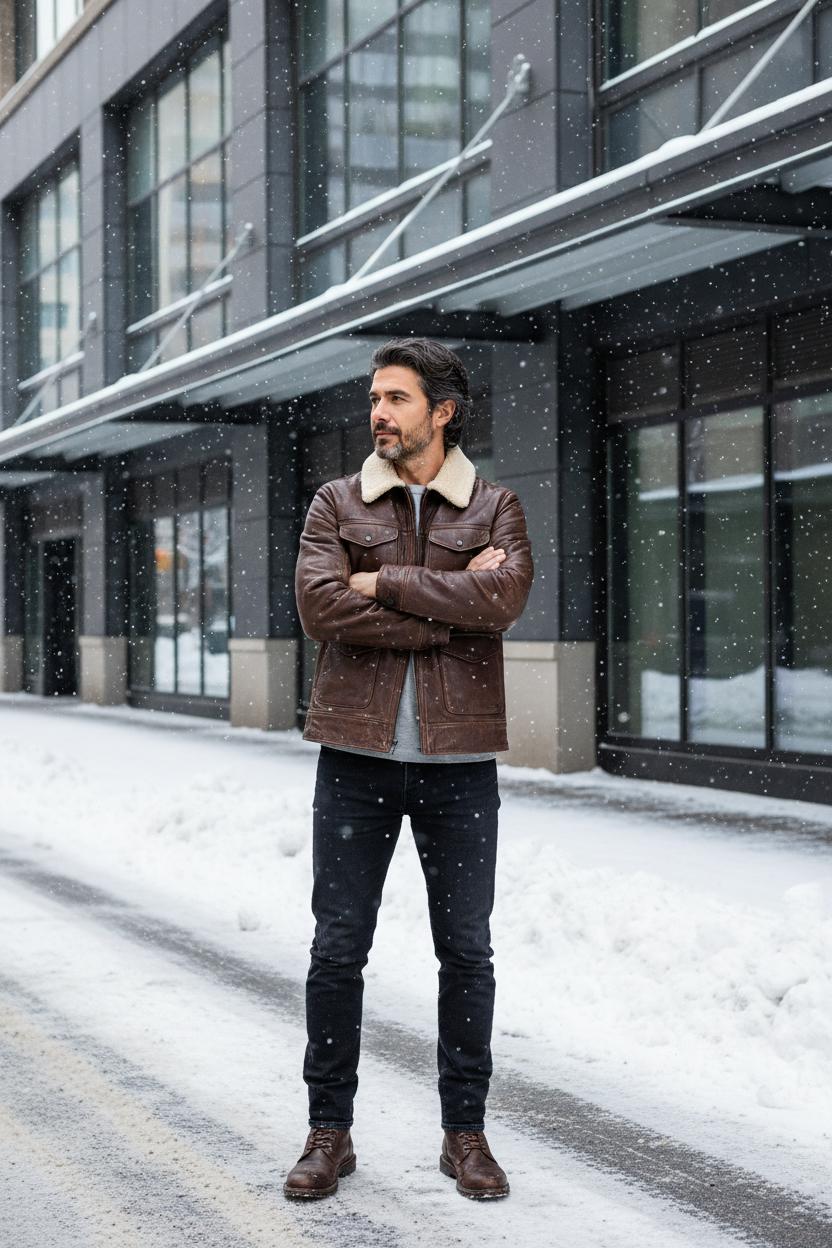 Chaqueta Bomber US Navy A-4 de Piel de Oveja