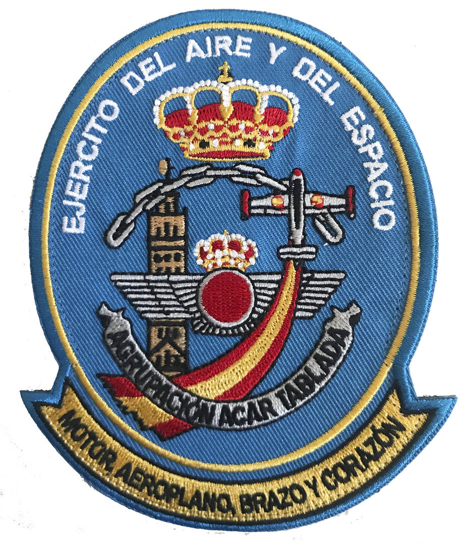 Parche bordado ACAR TABLADA 11x9cm con velcro. Academia de Capacitación y Adiestramiento Base Aérea Tablada Sevilla. Ejército del Aire español