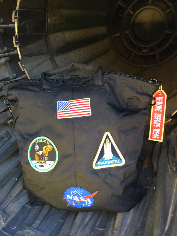 Bolsa casco piloto Astronauta con emblema espacial bordado