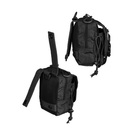 Detalle bolso negro con compartimentos - Estilo profesional