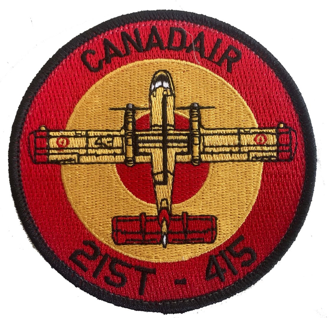 Parche bordado Canadair CL-215T del 414 Escuadrón, 43 Grupo - 9 cm diámetro con velcro para coleccionistas de aviación militar española