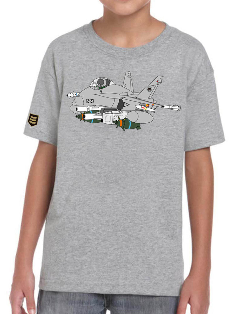 Camiseta infantil Ala 12 EF-18 cómic