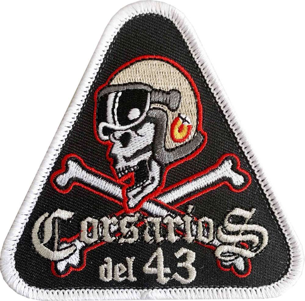 Parche bordado Corsarios 43 Grupo triangular 9x9cm con velcro. Extinción incendios forestales Ejército del Aire. Formato exclusivo. Alta calidad